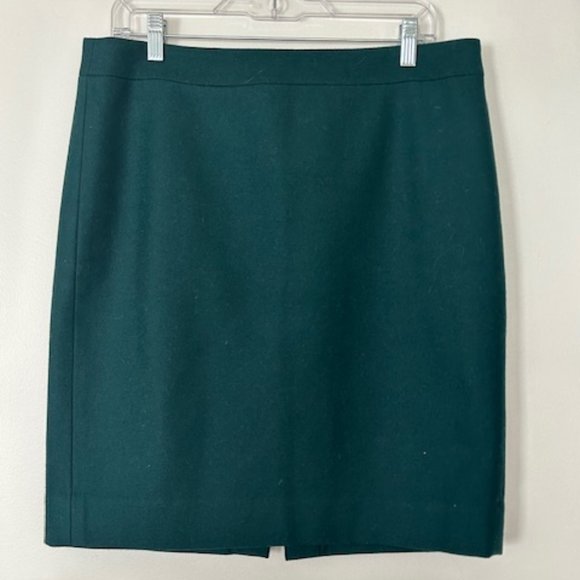 J Crew Dark Green No 2 pencil skirt size 12 - Picture 1 of 8